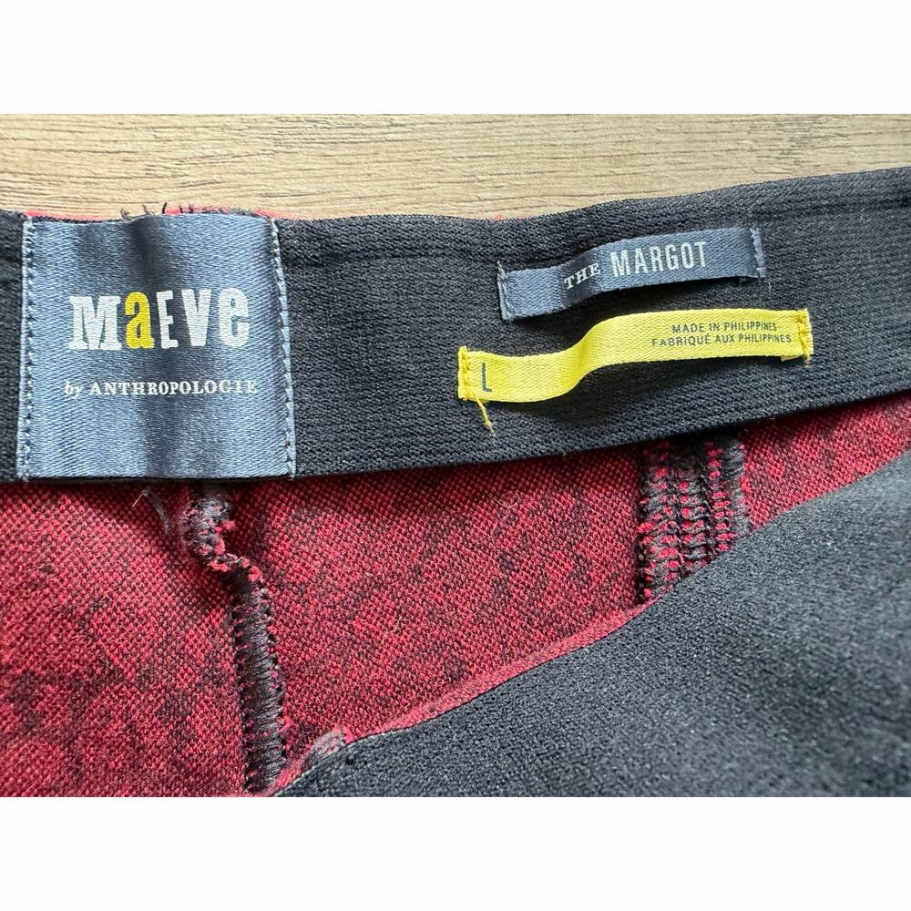 Anthropologie Maeve The Margot Kick-Flare Cropped Pants Red Floral Large Gothic - Picture 8 of 12